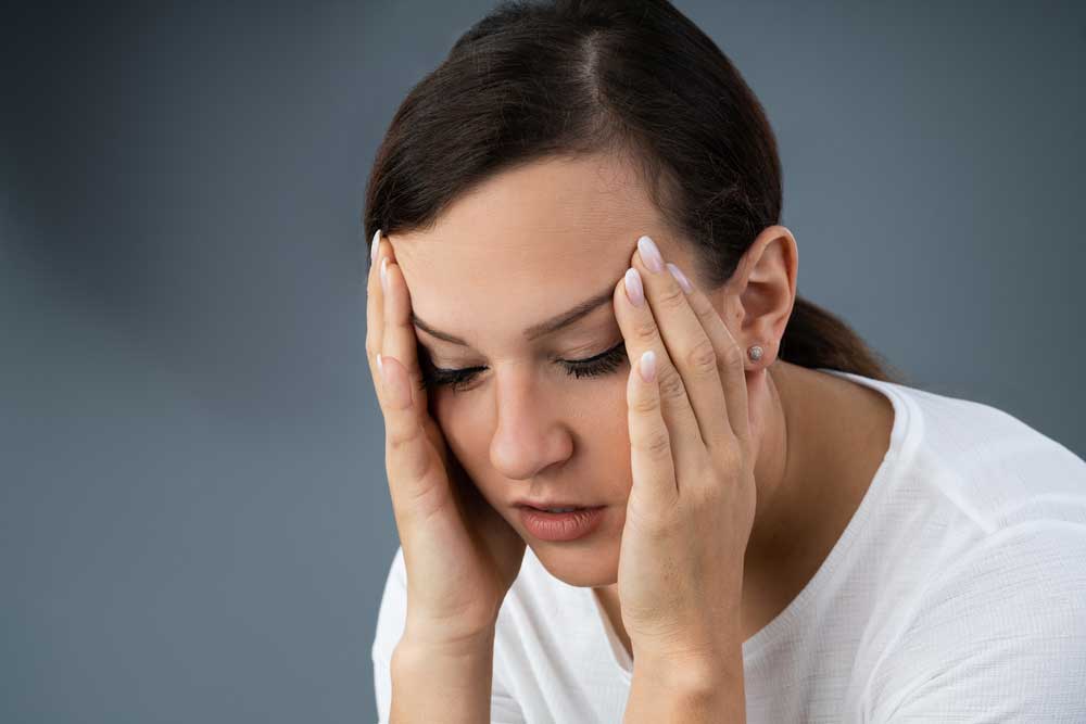 woman with headache